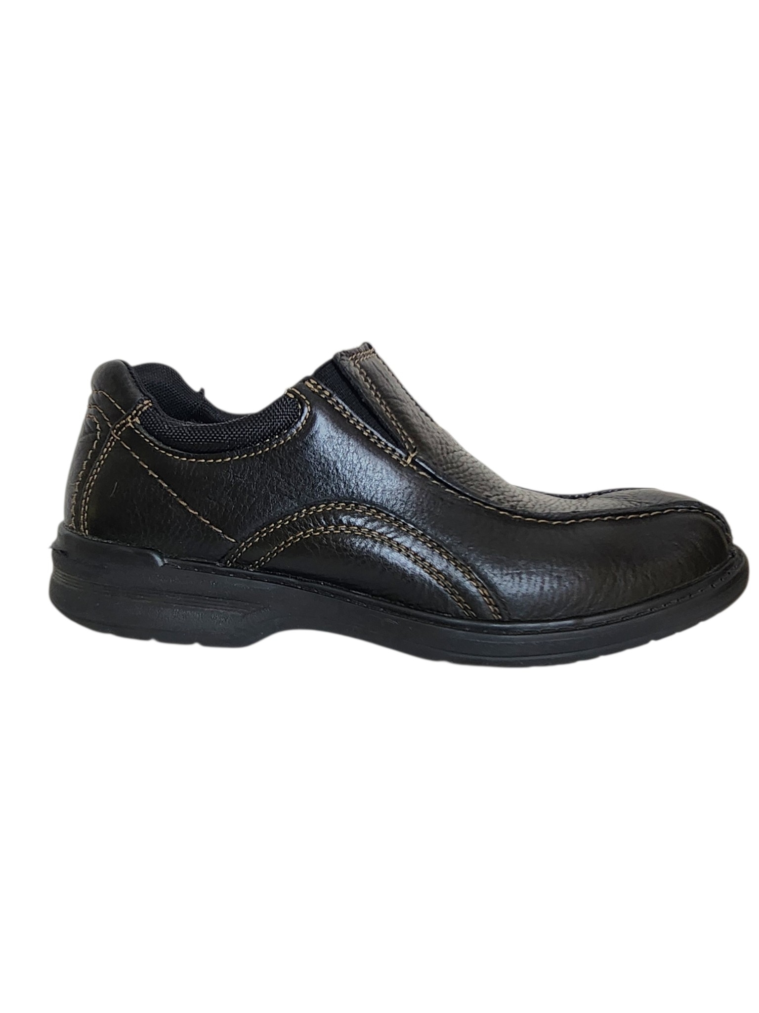 Clarks Mens Black Leather Slip-On Loafers Size 9.5